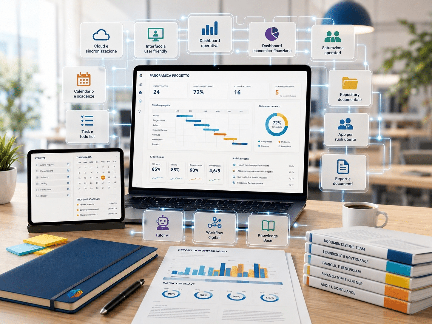 Officina Cognitiva - gestione progetti e monitoraggio - moduli funzionali